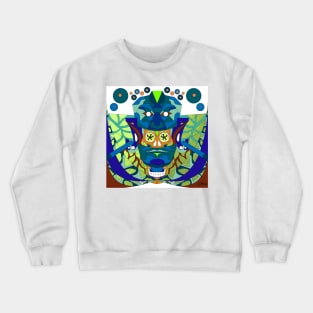 la reina roja, the red queen in jade totonac patterns ecopop wallpaper Crewneck Sweatshirt